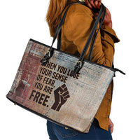 John Lewis Leather Tote Bag with Freedom Quote Graphic Civil Rights and Legacy Tribute - Wonder Print Shop