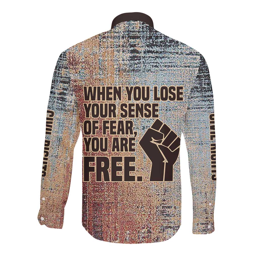 John Lewis Long Sleeve Button Shirt with Freedom Quote Graphic Civil Rights and Legacy Tribute - Wonder Print Shop