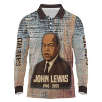 John Lewis Long Sleeve Polo Shirt with Freedom Quote Graphic Civil Rights and Legacy Tribute - Wonder Print Shop