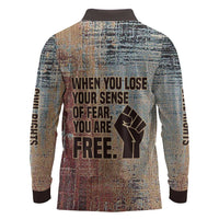 John Lewis Long Sleeve Polo Shirt with Freedom Quote Graphic Civil Rights and Legacy Tribute - Wonder Print Shop