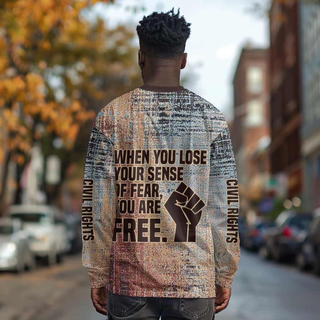 John Lewis Long Sleeve Shirt with Freedom Quote Graphic Civil Rights and Legacy Tribute - Wonder Print Shop
