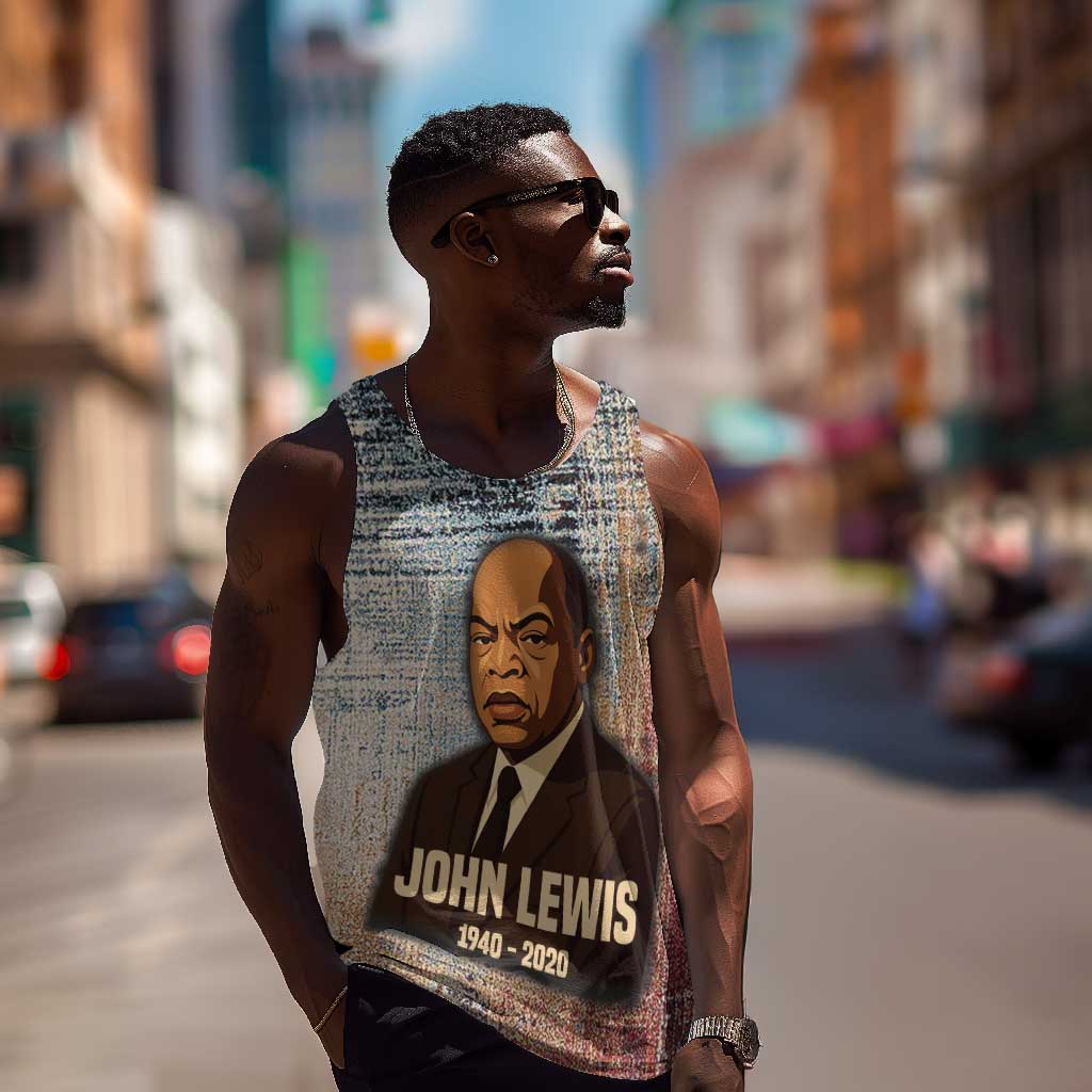 John Lewis Men Tank Top with Freedom Quote Graphic Civil Rights and Legacy Tribute - Wonder Print Shop
