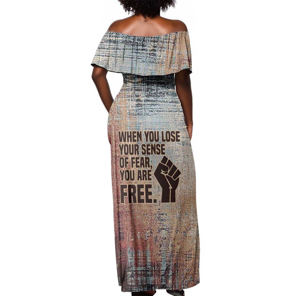 John Lewis Off Shoulder Maxi Dress with Freedom Quote Graphic Civil Rights and Legacy Tribute - Wonder Print Shop