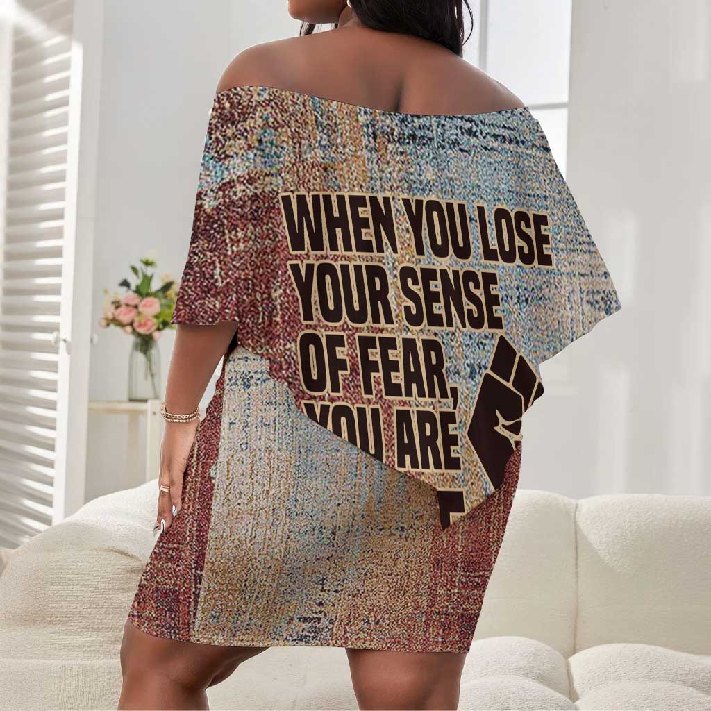 John Lewis Off Shoulder Short Dress with Freedom Quote Graphic Civil Rights and Legacy Tribute - Wonder Print Shop