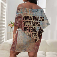 John Lewis Off Shoulder Short Dress with Freedom Quote Graphic Civil Rights and Legacy Tribute - Wonder Print Shop