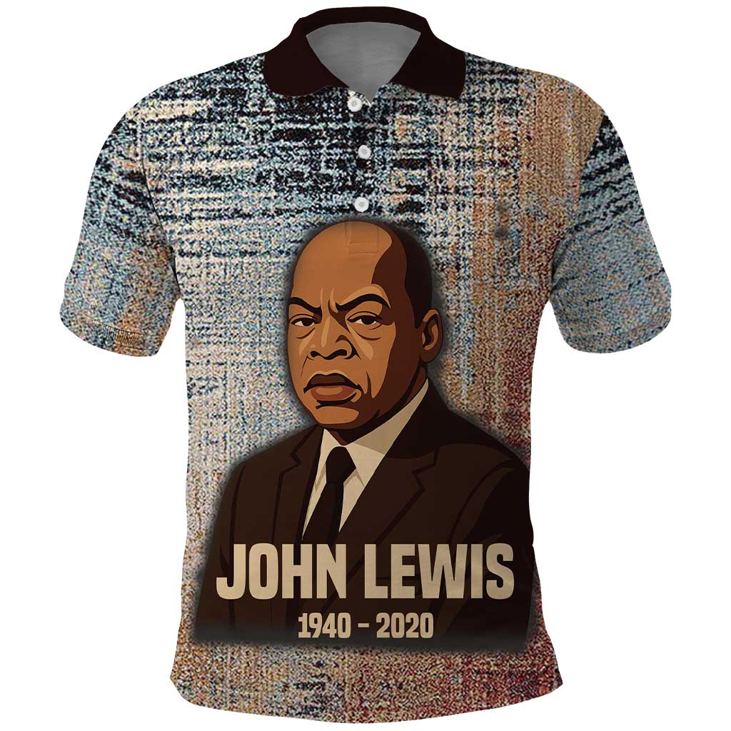 John Lewis Polo Shirt with Freedom Quote Graphic Civil Rights and Legacy Tribute - Wonder Print Shop