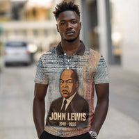John Lewis Polo Shirt with Freedom Quote Graphic Civil Rights and Legacy Tribute - Wonder Print Shop