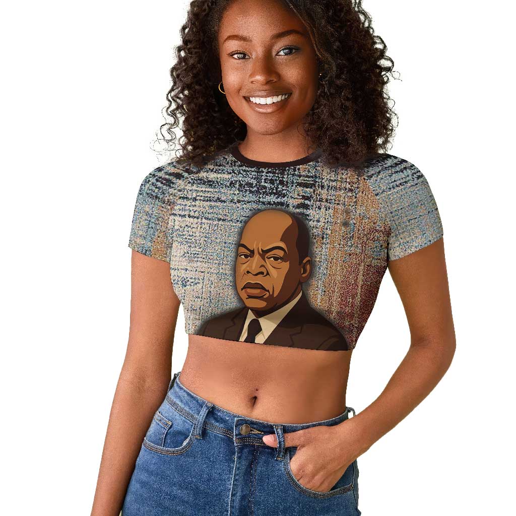 John Lewis Raglan Cropped T shirt with Freedom Quote Graphic Civil Rights and Legacy Tribute - Wonder Print Shop
