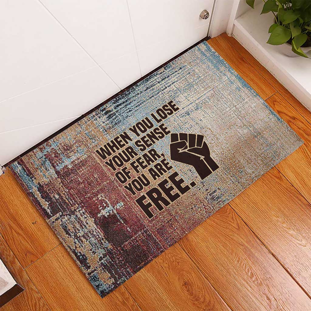 John Lewis Rubber Doormat with Freedom Quote Graphic Civil Rights and Legacy Tribute - Wonder Print Shop