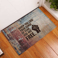 John Lewis Rubber Doormat with Freedom Quote Graphic Civil Rights and Legacy Tribute - Wonder Print Shop