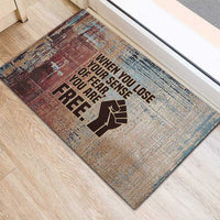 John Lewis Rubber Doormat with Freedom Quote Graphic Civil Rights and Legacy Tribute - Wonder Print Shop