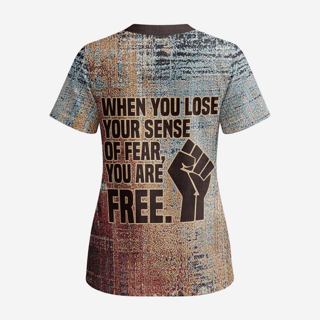 John Lewis Scrub Top with Freedom Quote Graphic Civil Rights and Legacy Tribute - Wonder Print Shop