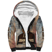 John Lewis Sherpa Hoodie with Freedom Quote Graphic Civil Rights and Legacy Tribute - Wonder Print Shop