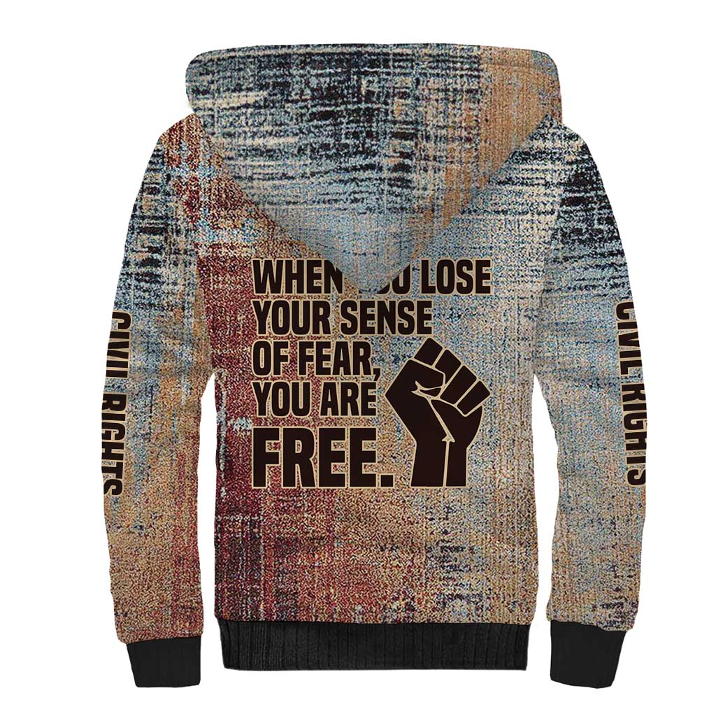 John Lewis Sherpa Hoodie with Freedom Quote Graphic Civil Rights and Legacy Tribute - Wonder Print Shop