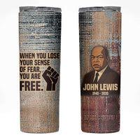 John Lewis Skinny Tumbler with Freedom Quote Graphic Civil Rights and Legacy Tribute - Wonder Print Shop