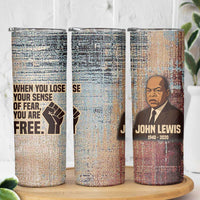 John Lewis Skinny Tumbler with Freedom Quote Graphic Civil Rights and Legacy Tribute - Wonder Print Shop