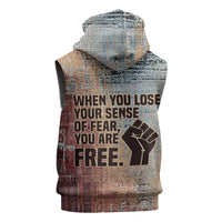 John Lewis Sleeveless Hoodie with Freedom Quote Graphic Civil Rights and Legacy Tribute - Wonder Print Shop
