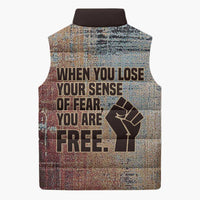 John Lewis Sleeveless Puffer Jacket with Freedom Quote Graphic Civil Rights and Legacy Tribute - Wonder Print Shop