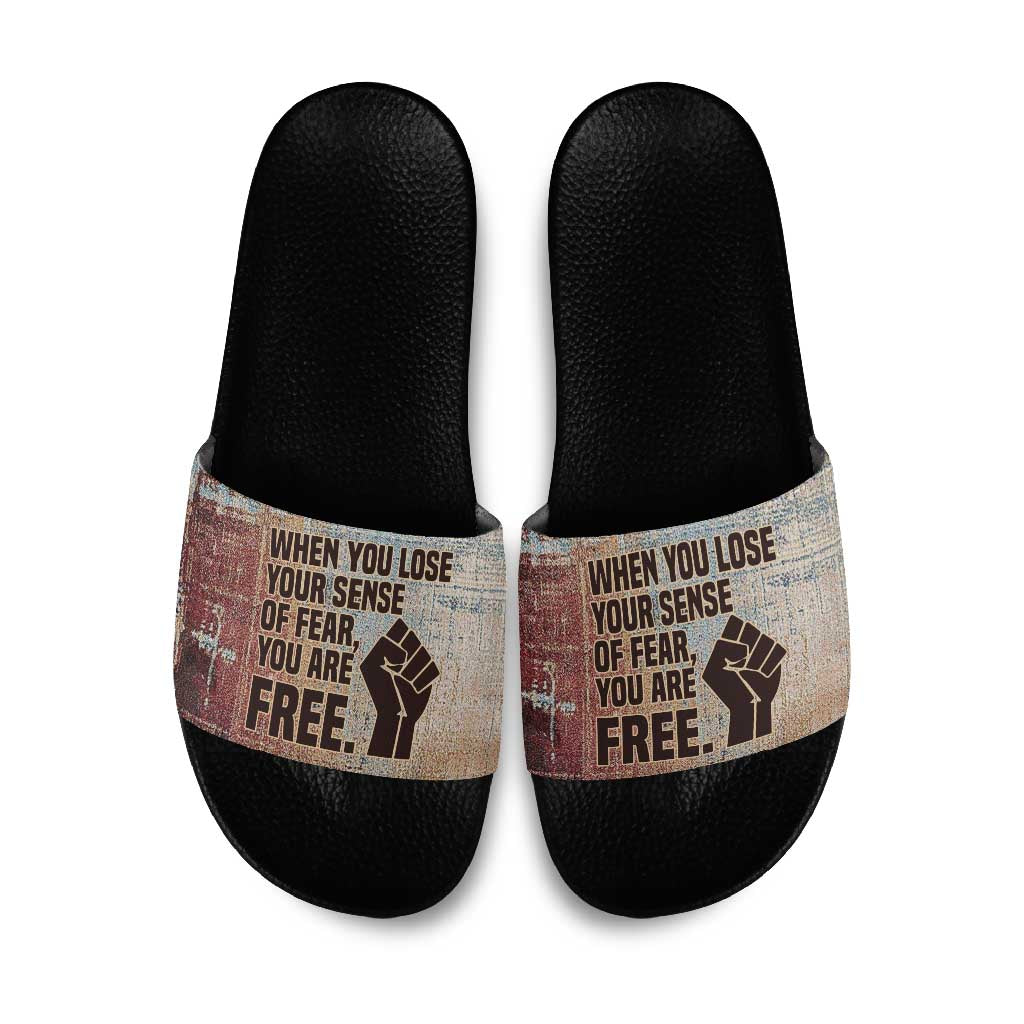 John Lewis Slide Sandals with Freedom Quote Graphic Civil Rights and Legacy Tribute - Wonder Print Shop