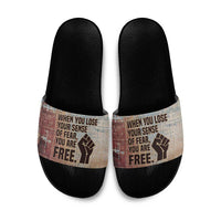 John Lewis Slide Sandals with Freedom Quote Graphic Civil Rights and Legacy Tribute - Wonder Print Shop