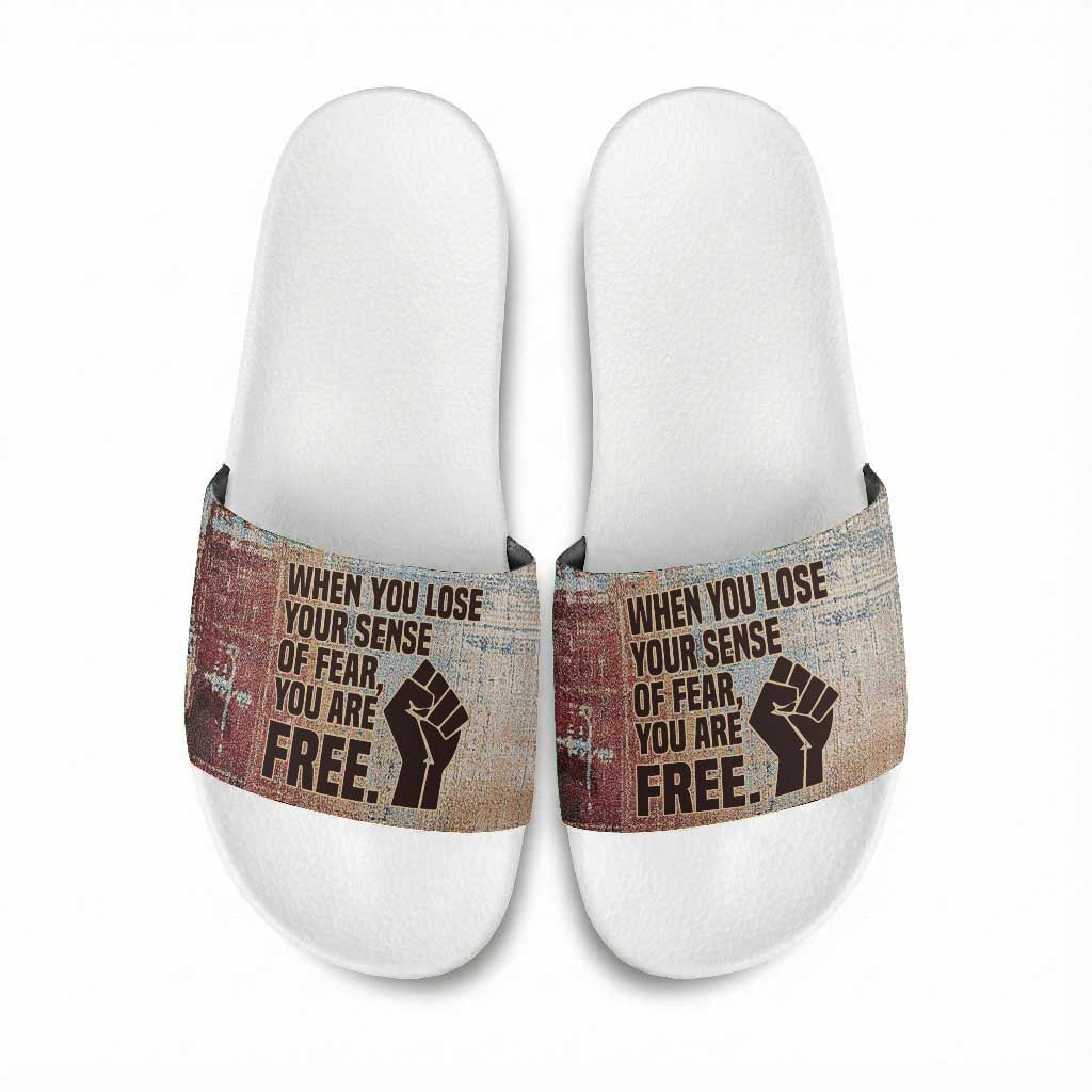 John Lewis Slide Sandals with Freedom Quote Graphic Civil Rights and Legacy Tribute - Wonder Print Shop