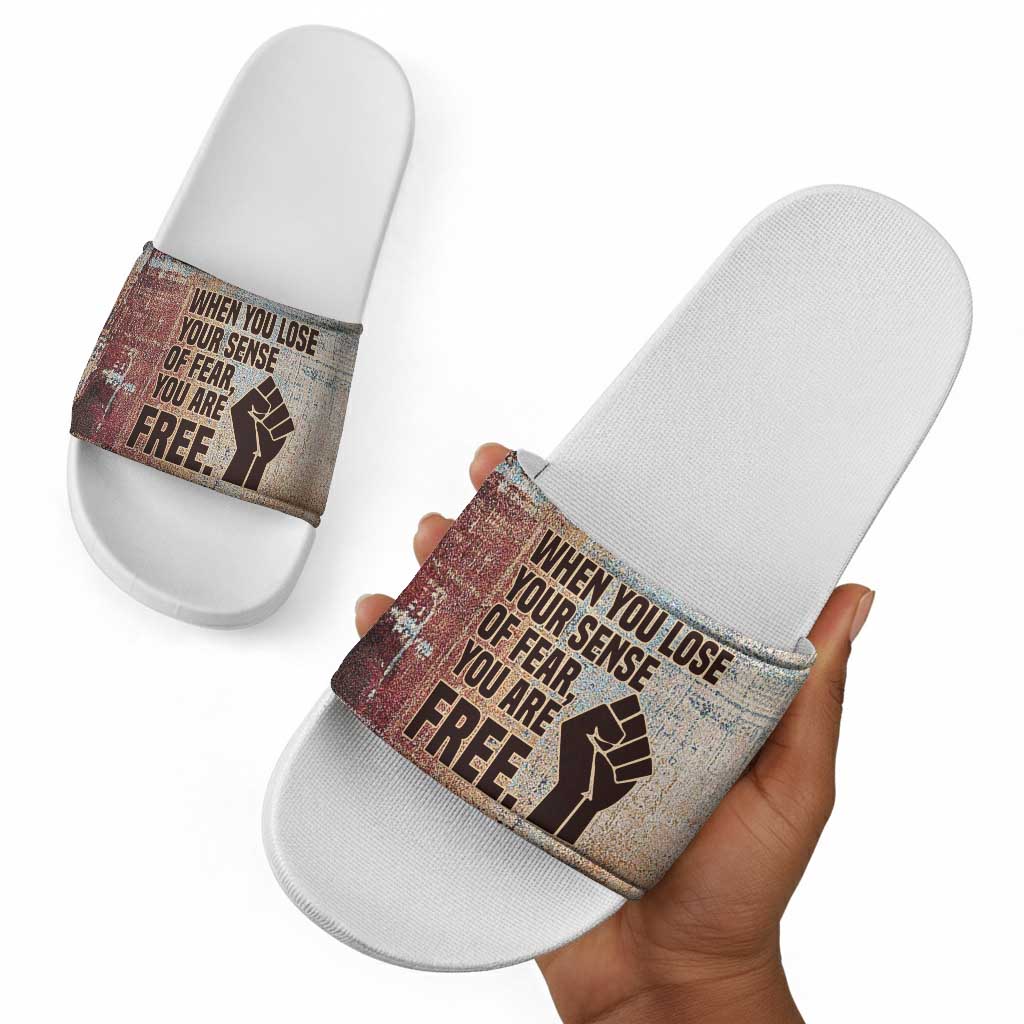 John Lewis Slide Sandals with Freedom Quote Graphic Civil Rights and Legacy Tribute - Wonder Print Shop