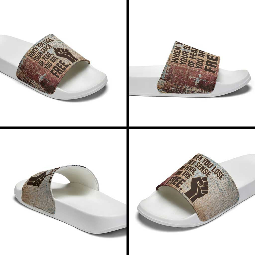 John Lewis Slide Sandals with Freedom Quote Graphic Civil Rights and Legacy Tribute - Wonder Print Shop