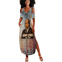 John Lewis Summer Maxi Dress with Freedom Quote Graphic Civil Rights and Legacy Tribute - Wonder Print Shop