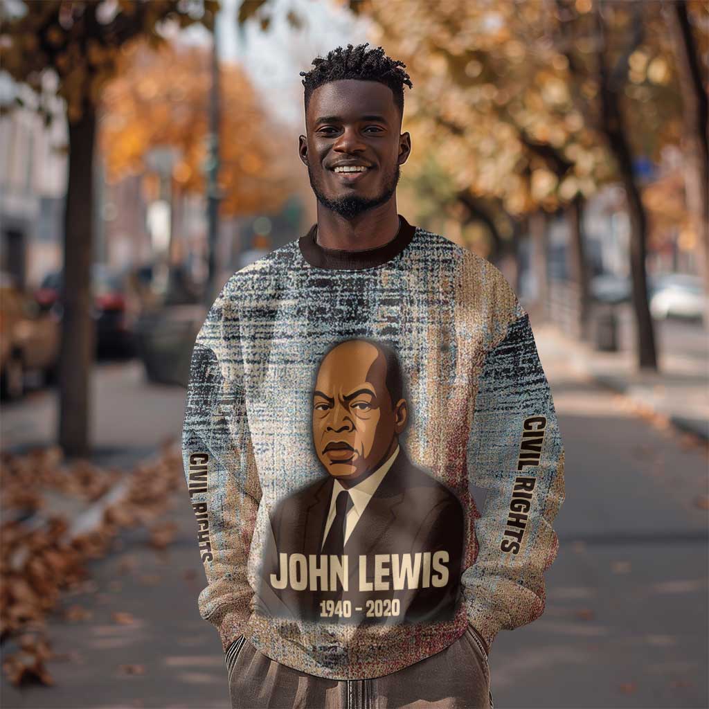 John Lewis Sweatshirt with Freedom Quote Graphic Civil Rights and Legacy Tribute - Wonder Print Shop