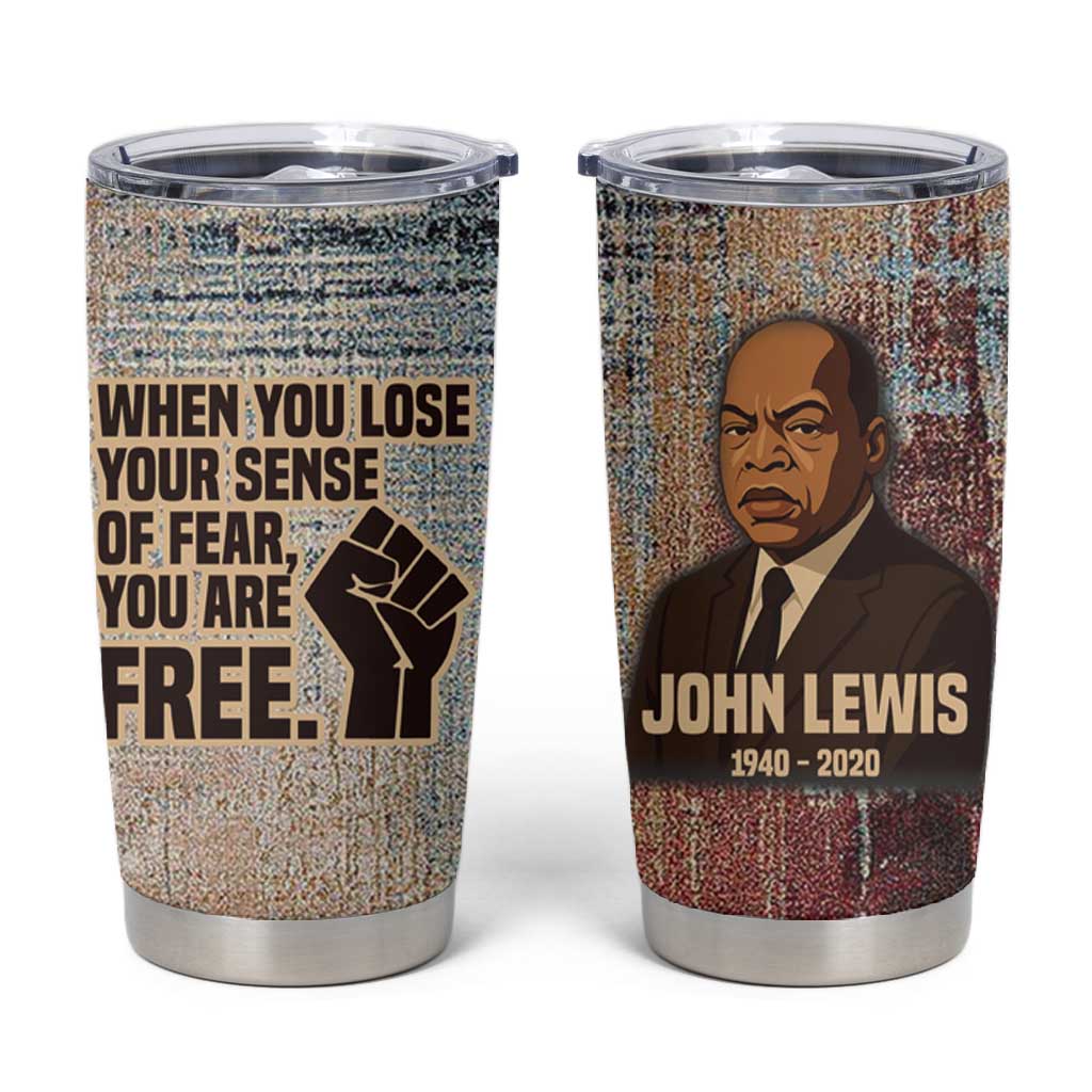 John Lewis Tumbler Cup with Freedom Quote Graphic Civil Rights and Legacy Tribute - Wonder Print Shop