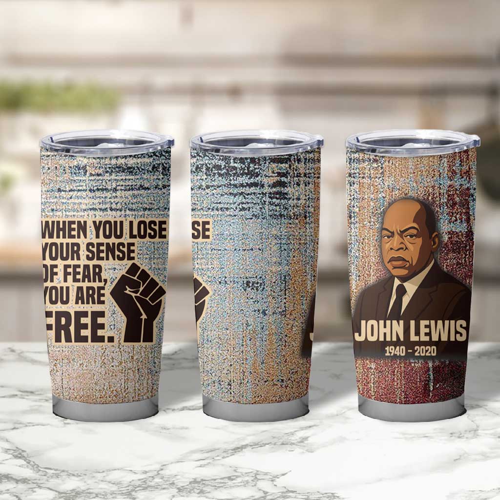 John Lewis Tumbler Cup with Freedom Quote Graphic Civil Rights and Legacy Tribute - Wonder Print Shop