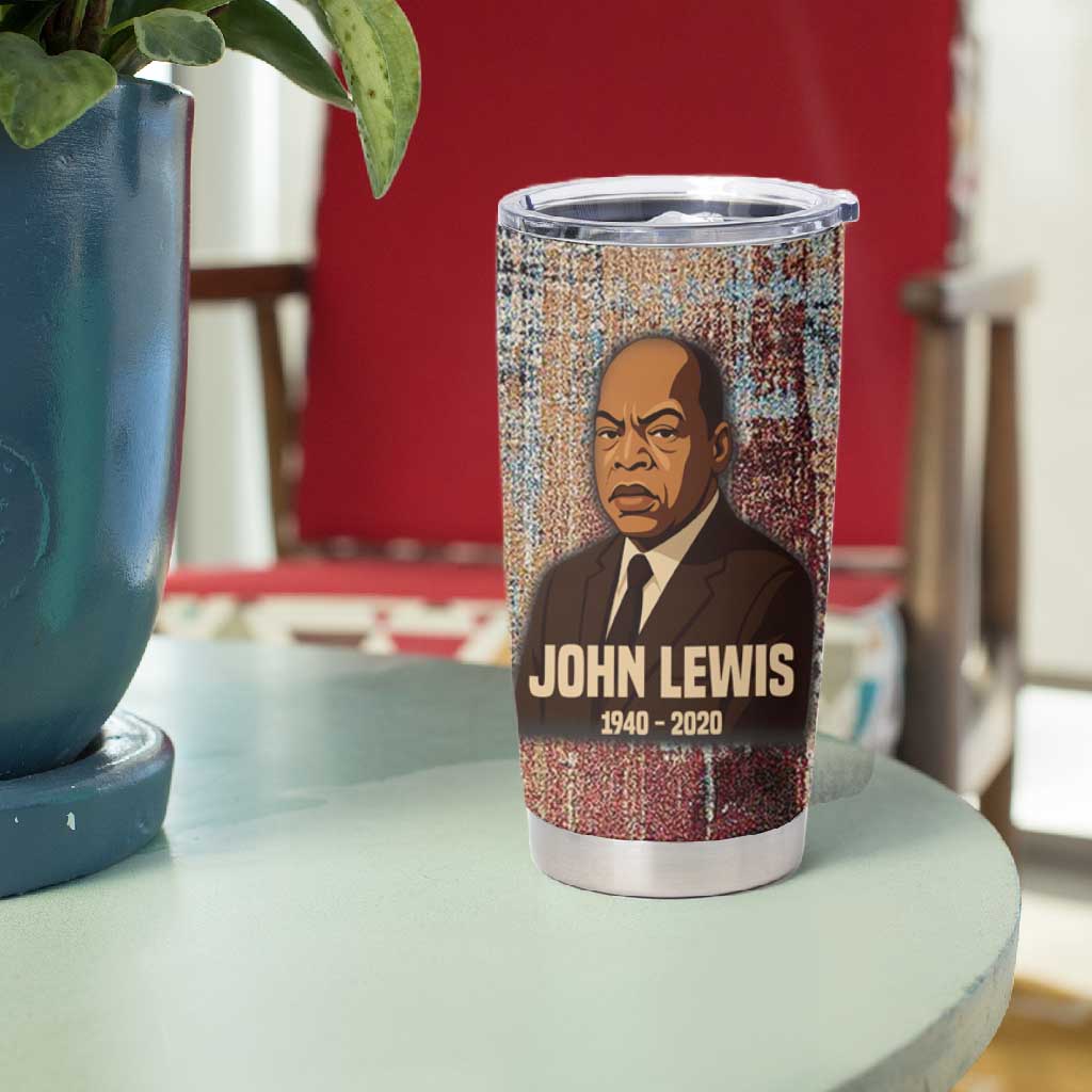 John Lewis Tumbler Cup with Freedom Quote Graphic Civil Rights and Legacy Tribute - Wonder Print Shop