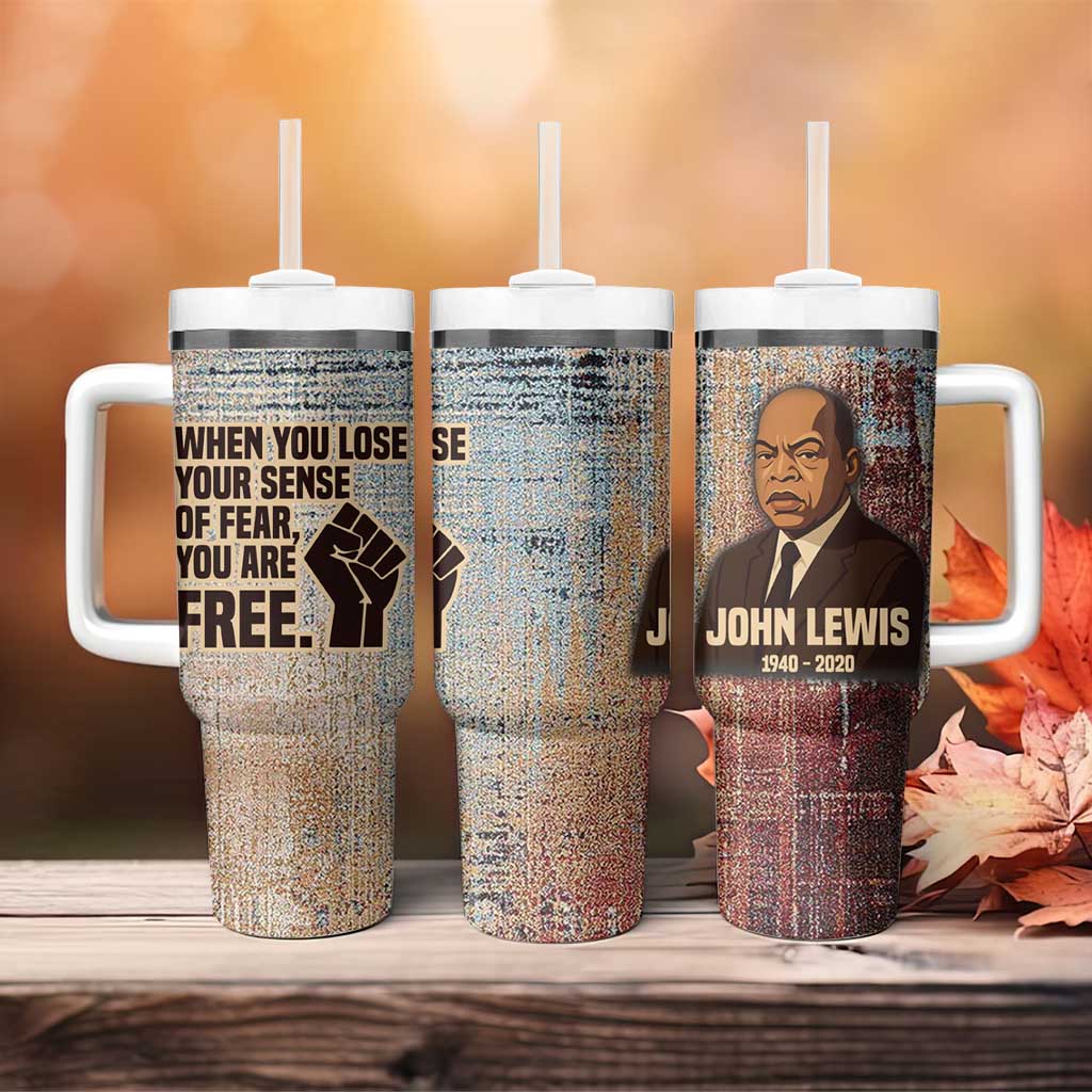 John Lewis Tumbler With Handle with Freedom Quote Graphic Civil Rights and Legacy Tribute - Wonder Print Shop