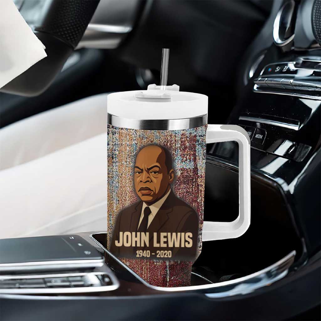 John Lewis Tumbler With Handle with Freedom Quote Graphic Civil Rights and Legacy Tribute - Wonder Print Shop