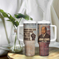 John Lewis Tumbler With Handle with Freedom Quote Graphic Civil Rights and Legacy Tribute - Wonder Print Shop