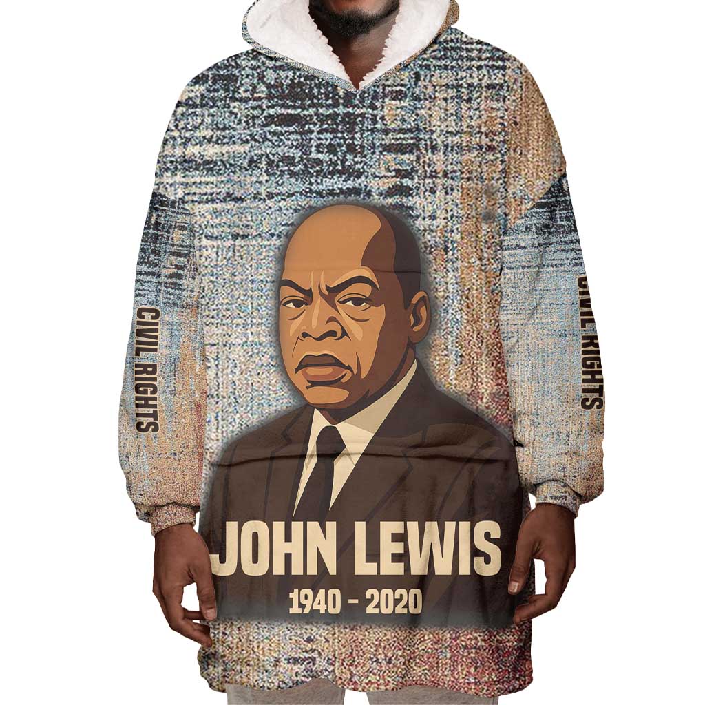 John Lewis Wearable Blanket Hoodie with Freedom Quote Graphic Civil Rights and Legacy Tribute - Wonder Print Shop