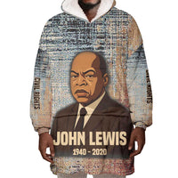 John Lewis Wearable Blanket Hoodie with Freedom Quote Graphic Civil Rights and Legacy Tribute - Wonder Print Shop