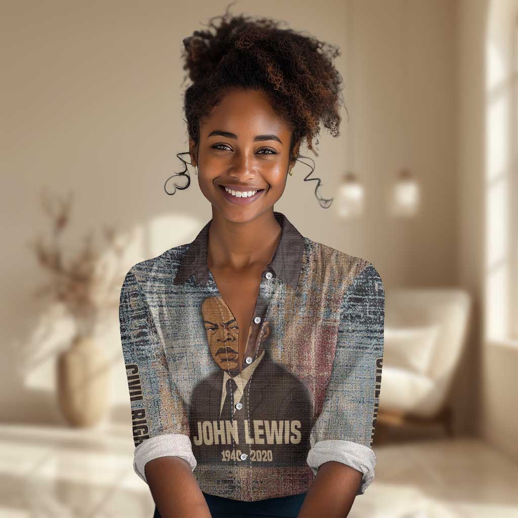 John Lewis Women Casual Shirt with Freedom Quote Graphic Civil Rights and Legacy Tribute - Wonder Print Shop