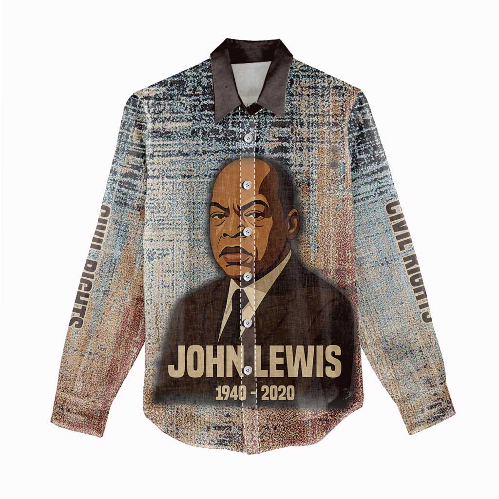John Lewis Women Casual Shirt with Freedom Quote Graphic Civil Rights and Legacy Tribute - Wonder Print Shop
