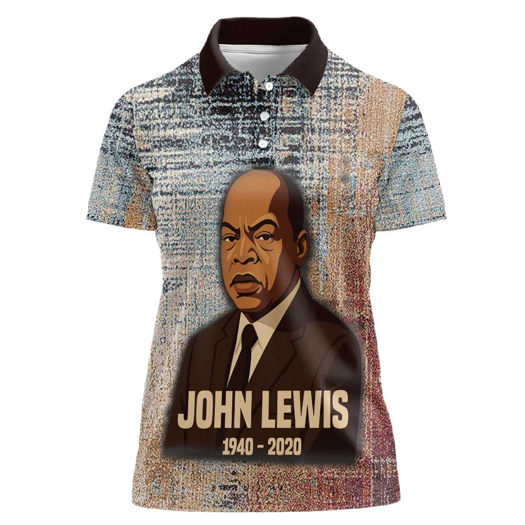 John Lewis Women Polo Shirt with Freedom Quote Graphic Civil Rights and Legacy Tribute - Wonder Print Shop