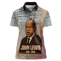 John Lewis Women Polo Shirt with Freedom Quote Graphic Civil Rights and Legacy Tribute - Wonder Print Shop