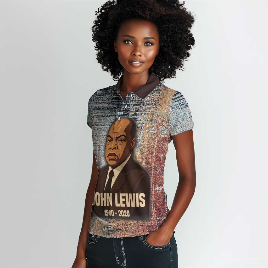 John Lewis Women Polo Shirt with Freedom Quote Graphic Civil Rights and Legacy Tribute - Wonder Print Shop