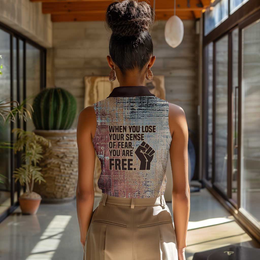 John Lewis Women Sleeveless Polo Shirt with Freedom Quote Graphic Civil Rights and Legacy Tribute - Wonder Print Shop