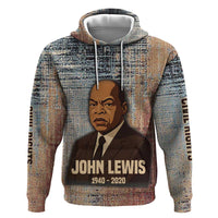 John Lewis Zip Hoodie with Freedom Quote Graphic Civil Rights and Legacy Tribute - Wonder Print Shop