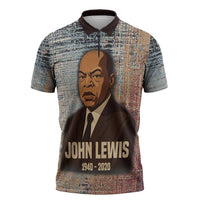 John Lewis Zipper Polo Shirt with Freedom Quote Graphic Civil Rights and Legacy Tribute - Wonder Print Shop