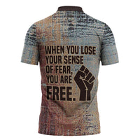 John Lewis Zipper Polo Shirt with Freedom Quote Graphic Civil Rights and Legacy Tribute - Wonder Print Shop