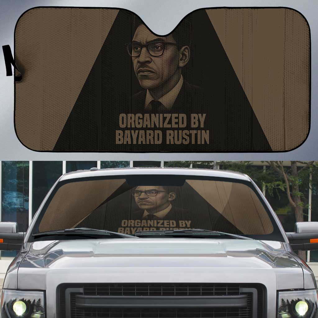 Bayard Rustin Auto Sun Shade with March on Washington Design Civil Rights Organizer Tribute - Wonder Print Shop