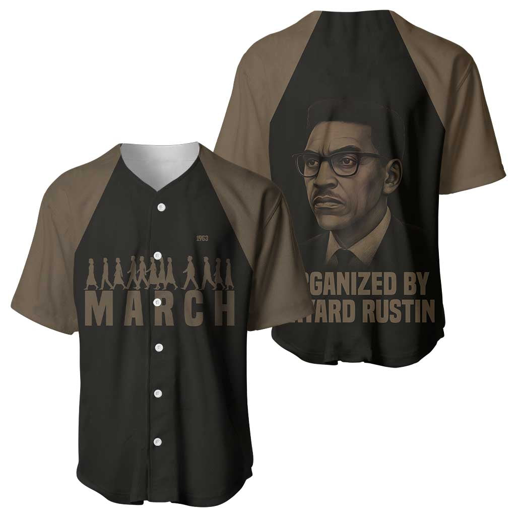 Bayard Rustin Baseball Jersey with March on Washington Design Civil Rights Organizer Tribute - Wonder Print Shop