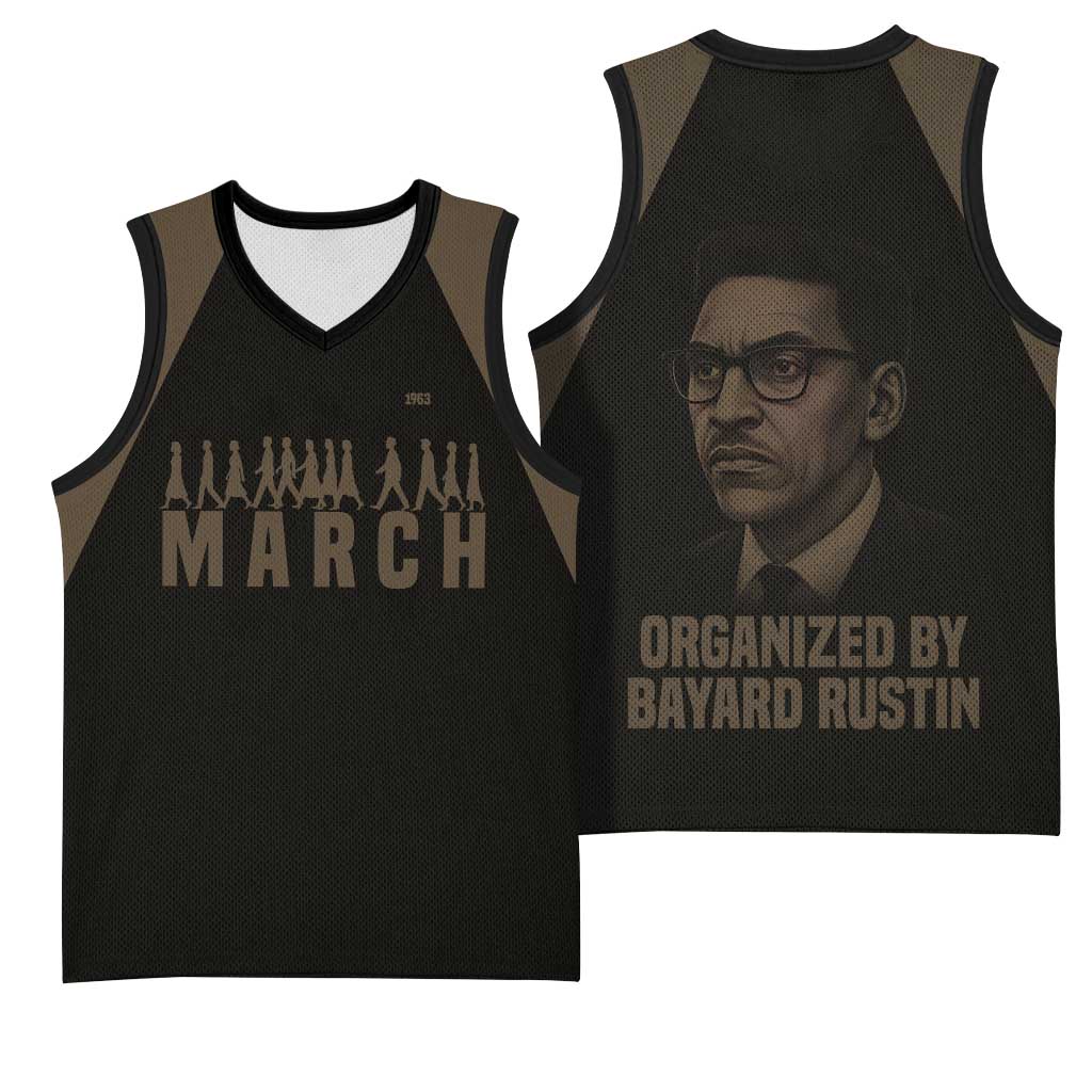 Bayard Rustin Basketball Jersey with March on Washington Design Civil Rights Organizer Tribute - Wonder Print Shop