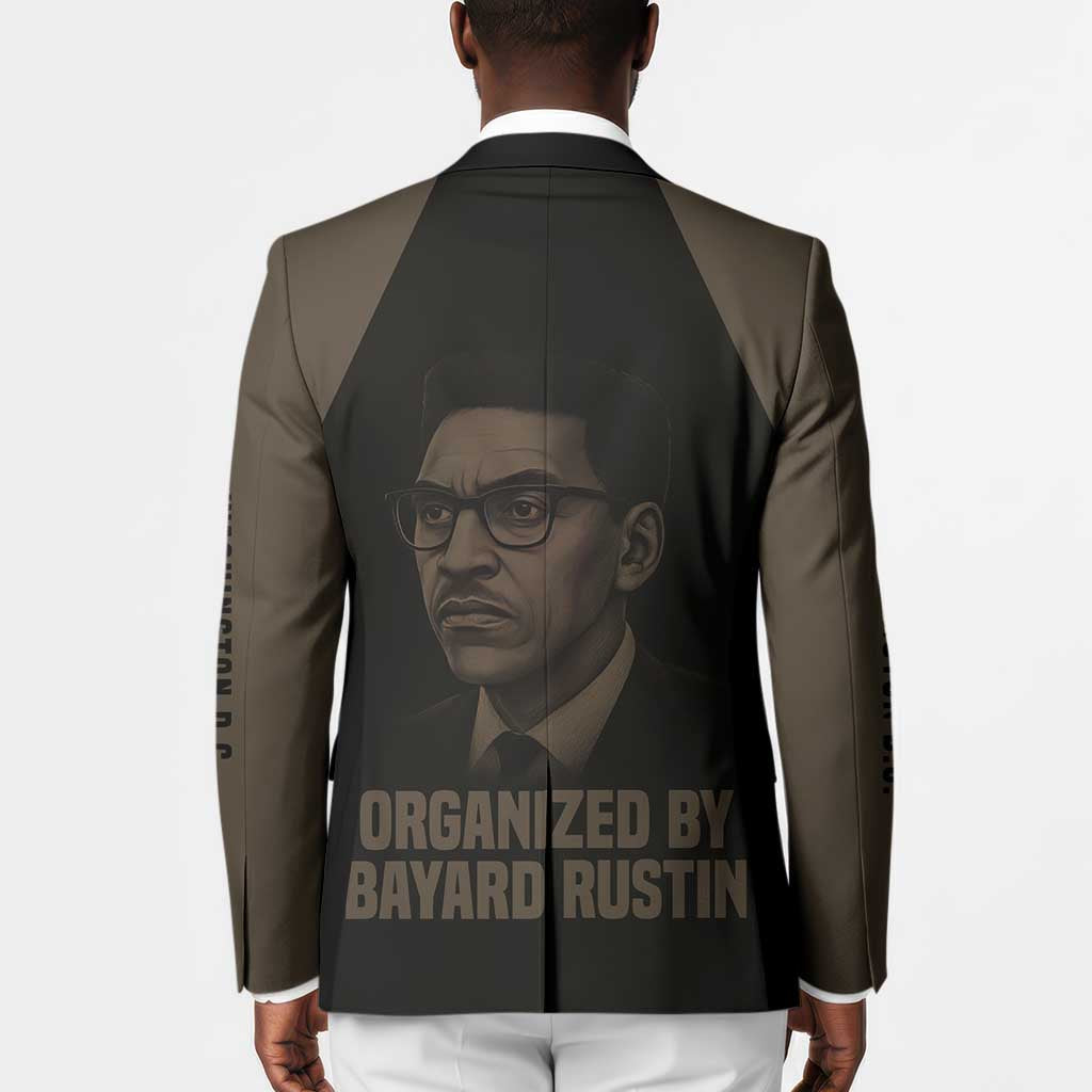 Bayard Rustin Blazer with March on Washington Design Civil Rights Organizer Tribute - Wonder Print Shop